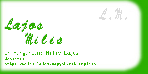 lajos milis business card